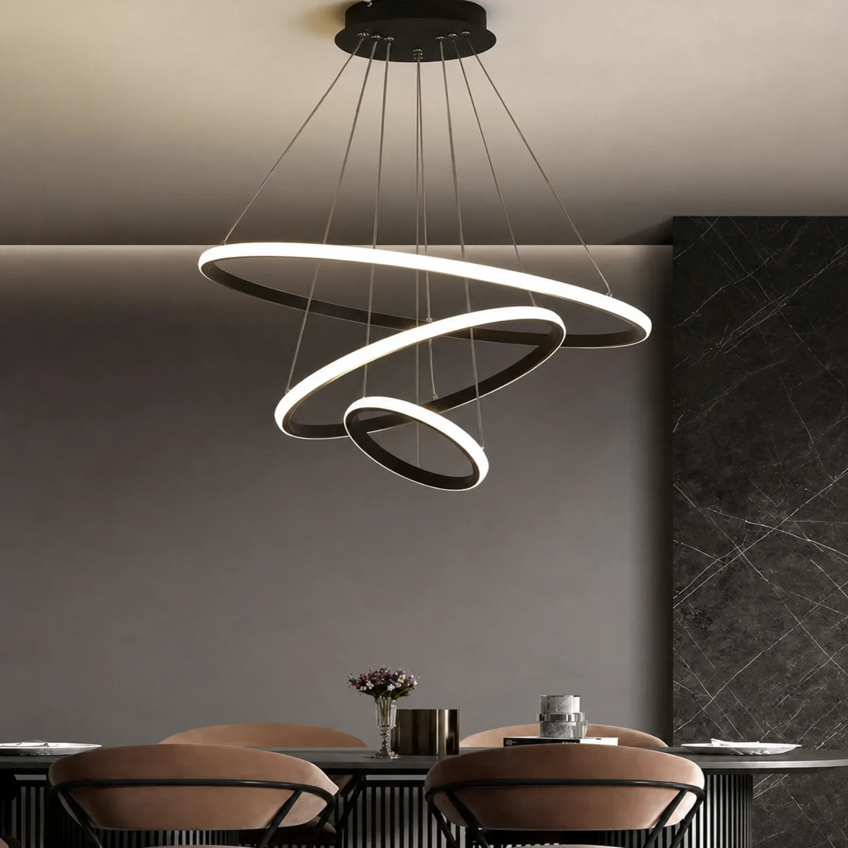Three-Tier Ring Pendant Light