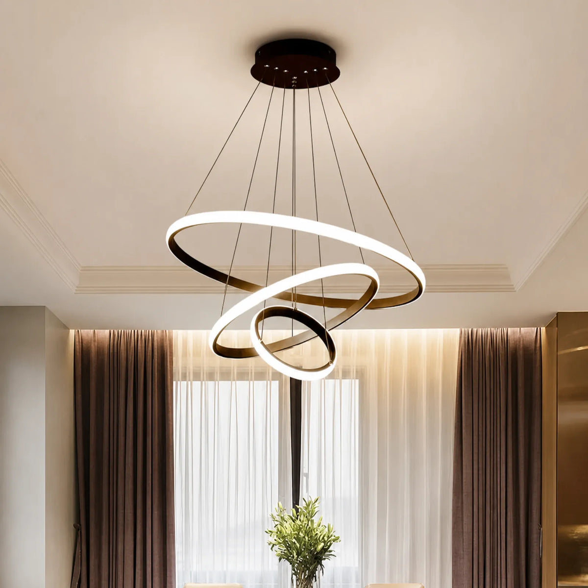 Three-Tier Ring Pendant Light