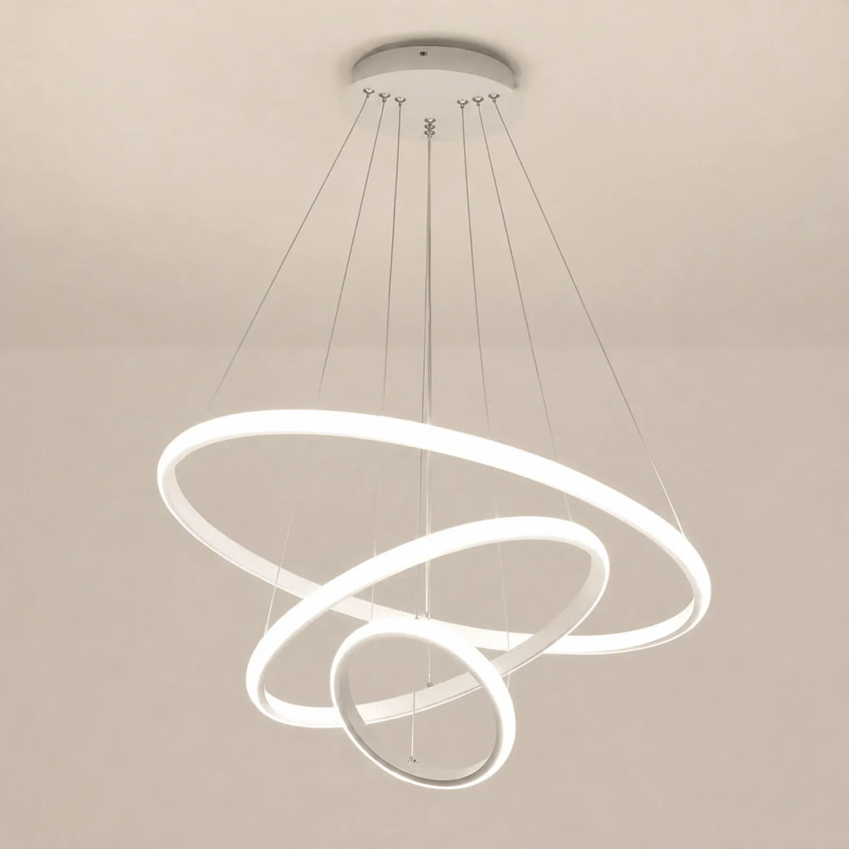 Cascading Three-Ring Pendant Light