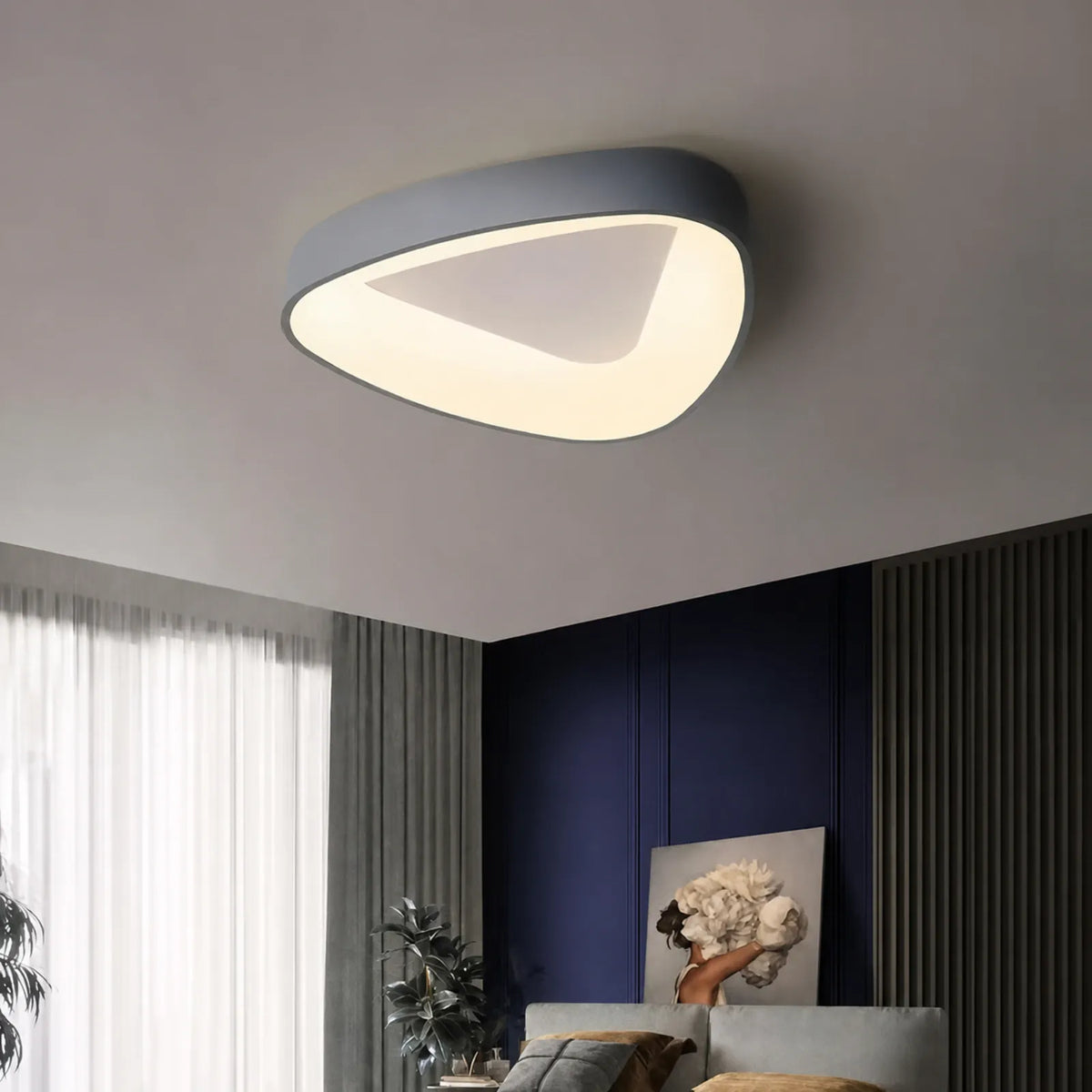 Asymmetric Inset Oval Ceiling Light