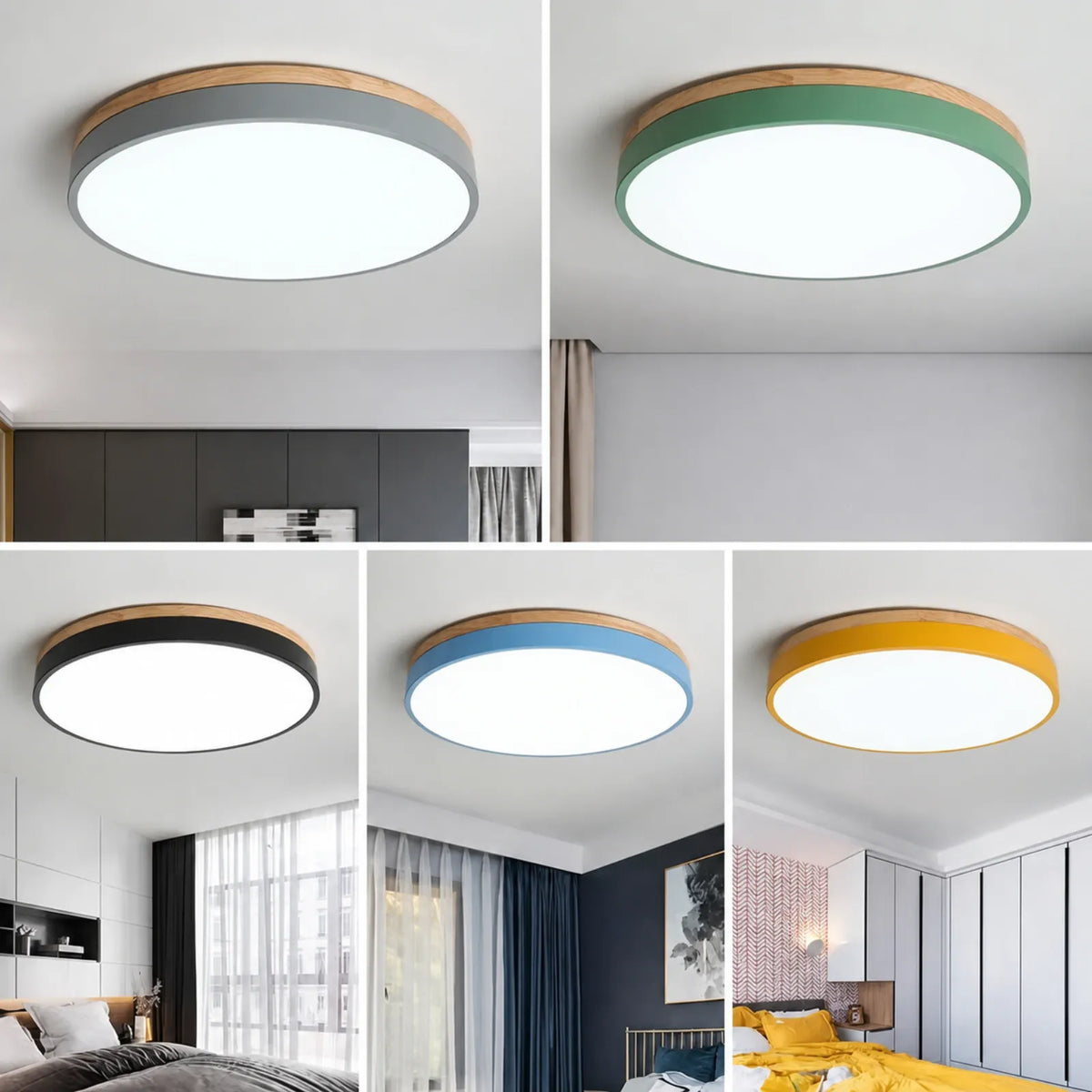 Pattern-Capped Disc Ceiling Light