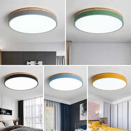 Pattern-Capped Disc Ceiling Light