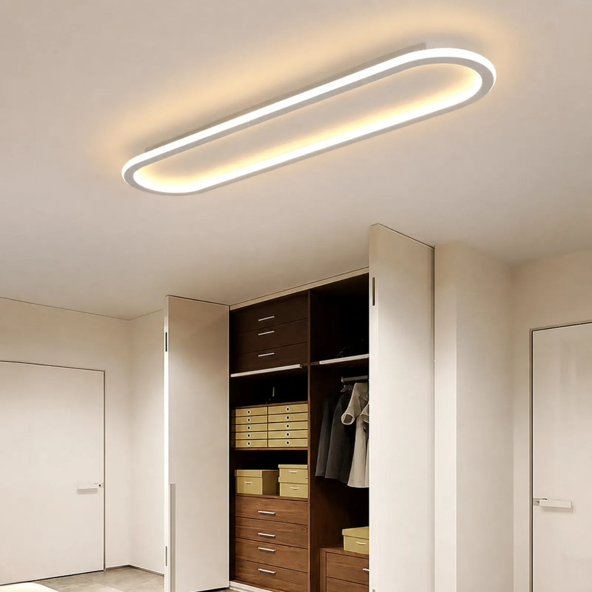 Hollow-Capsule Double-Band Ceiling Light