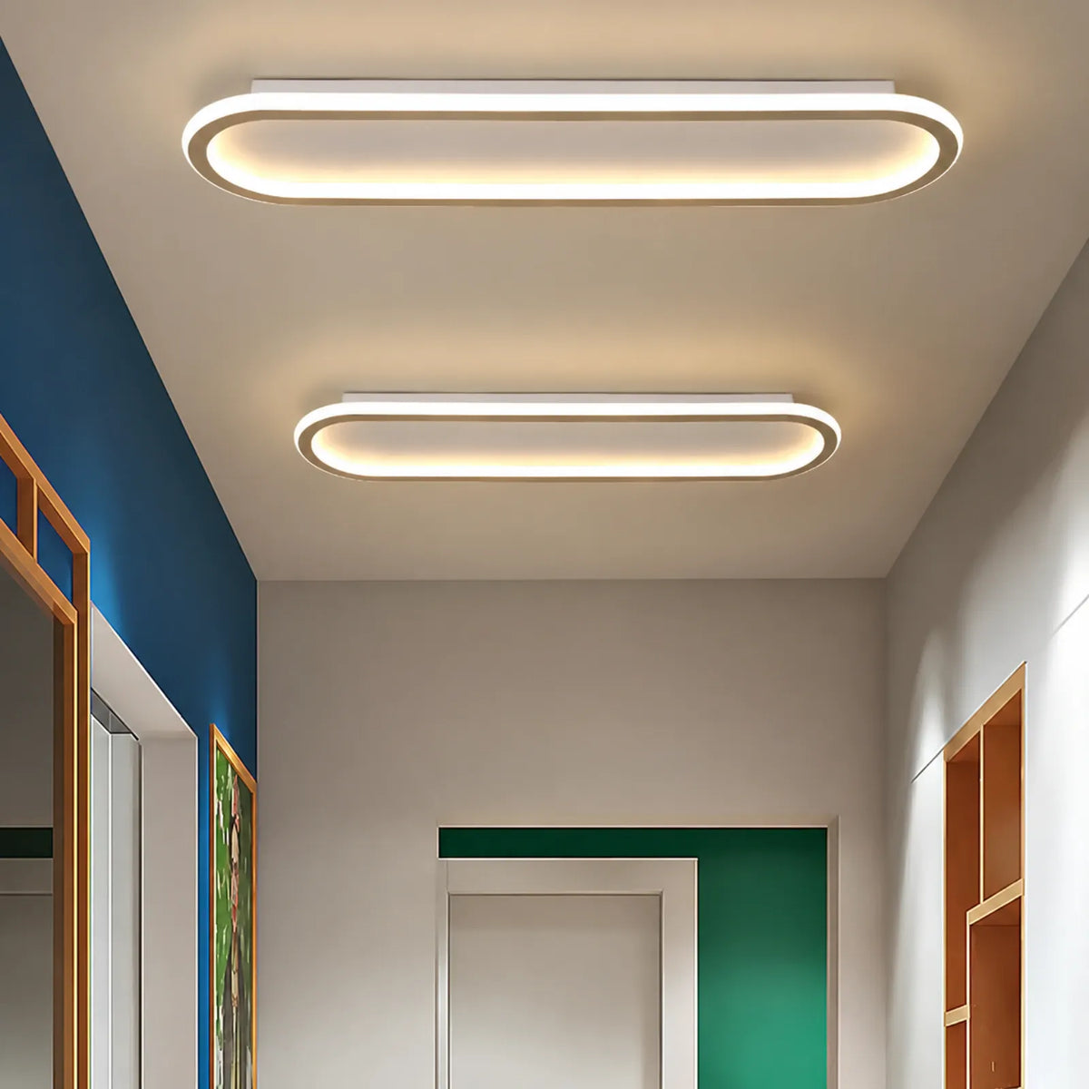 Hollow-Capsule Double-Band Ceiling Light