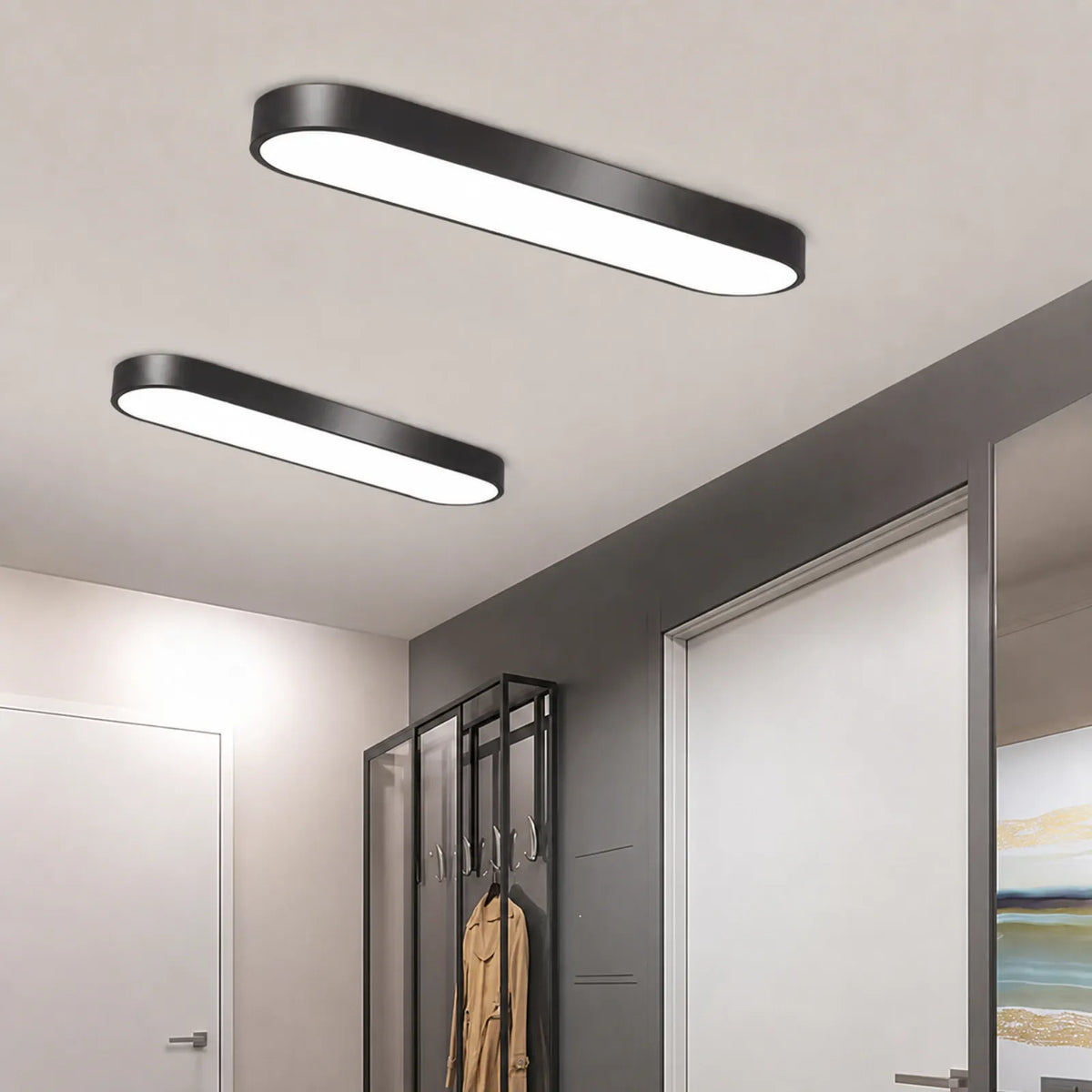 Rounded-Rectangle Panel Ceiling Light