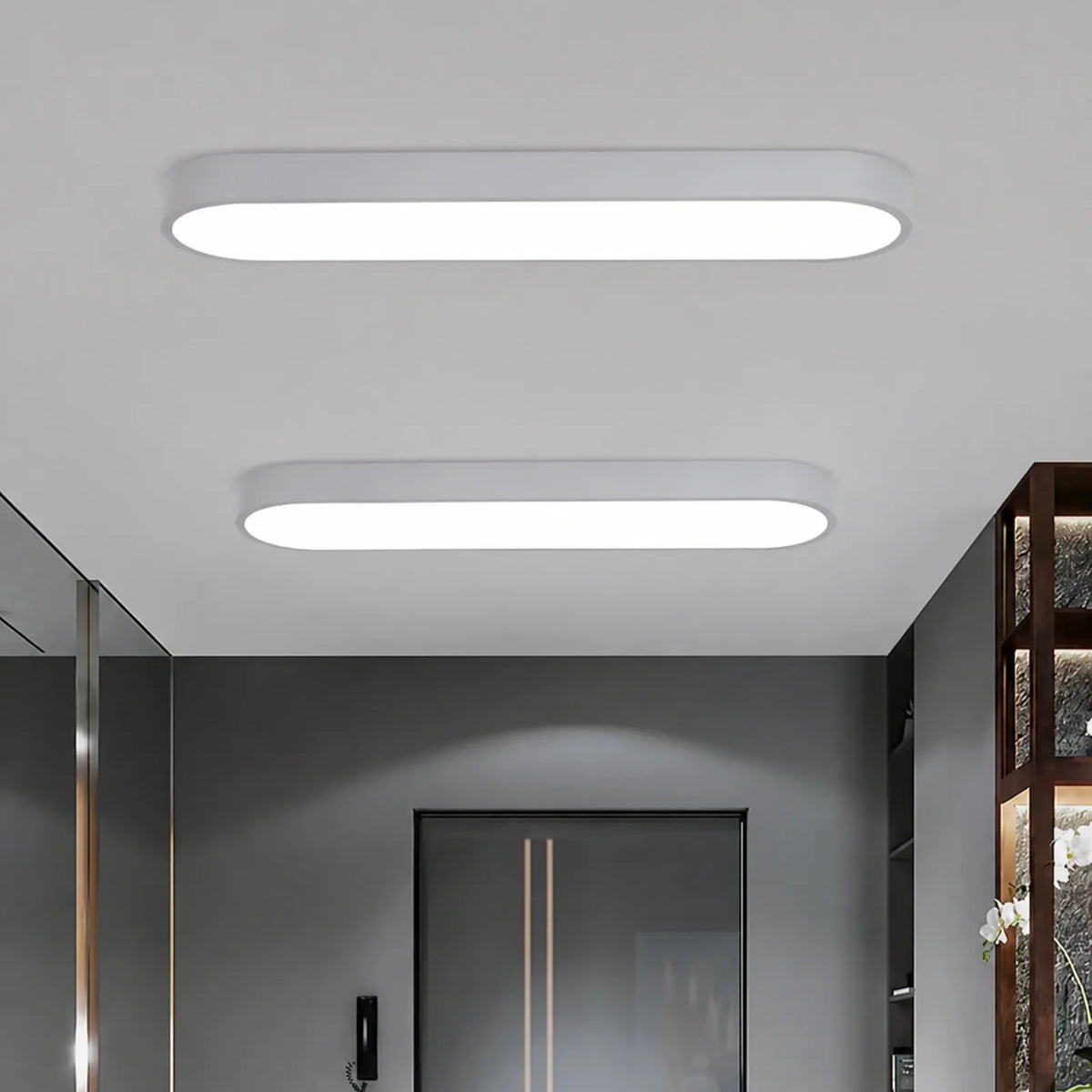 Rounded-Rectangle Panel Ceiling Light