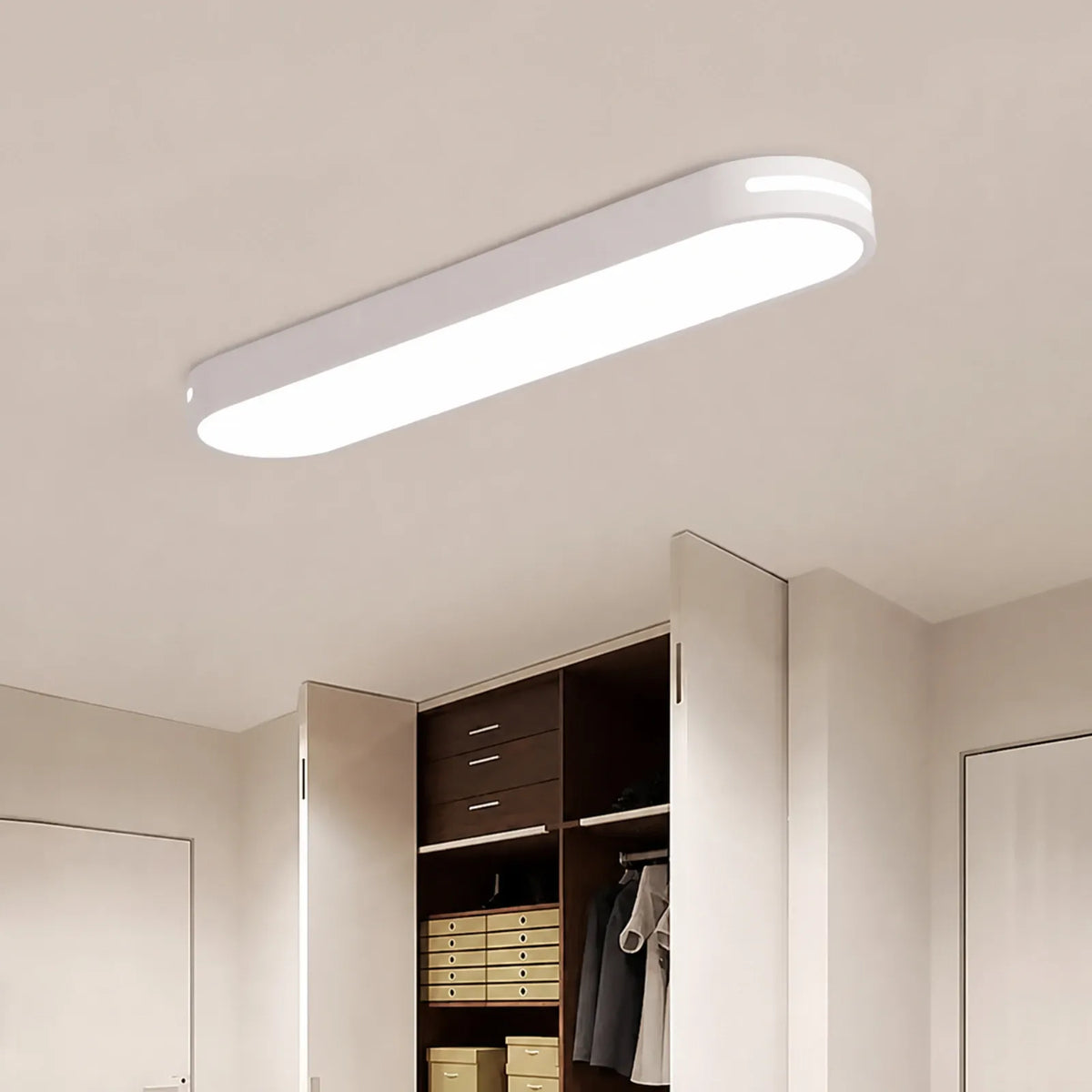 Rounded-End Linear Halo Ceiling Light