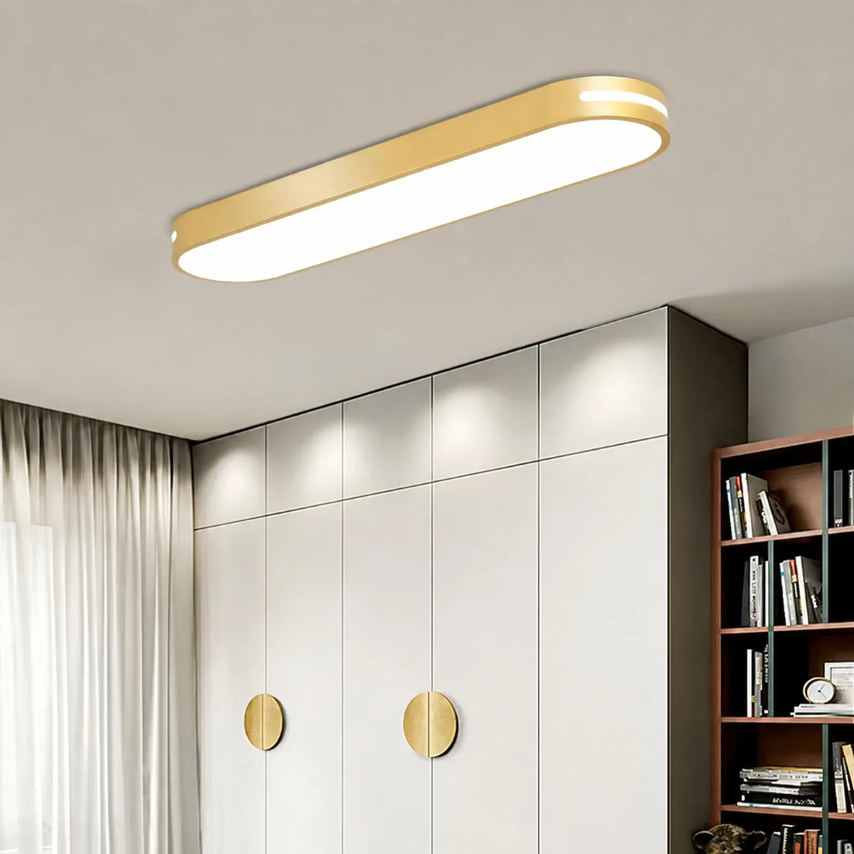 Rounded-End Linear Halo Ceiling Light