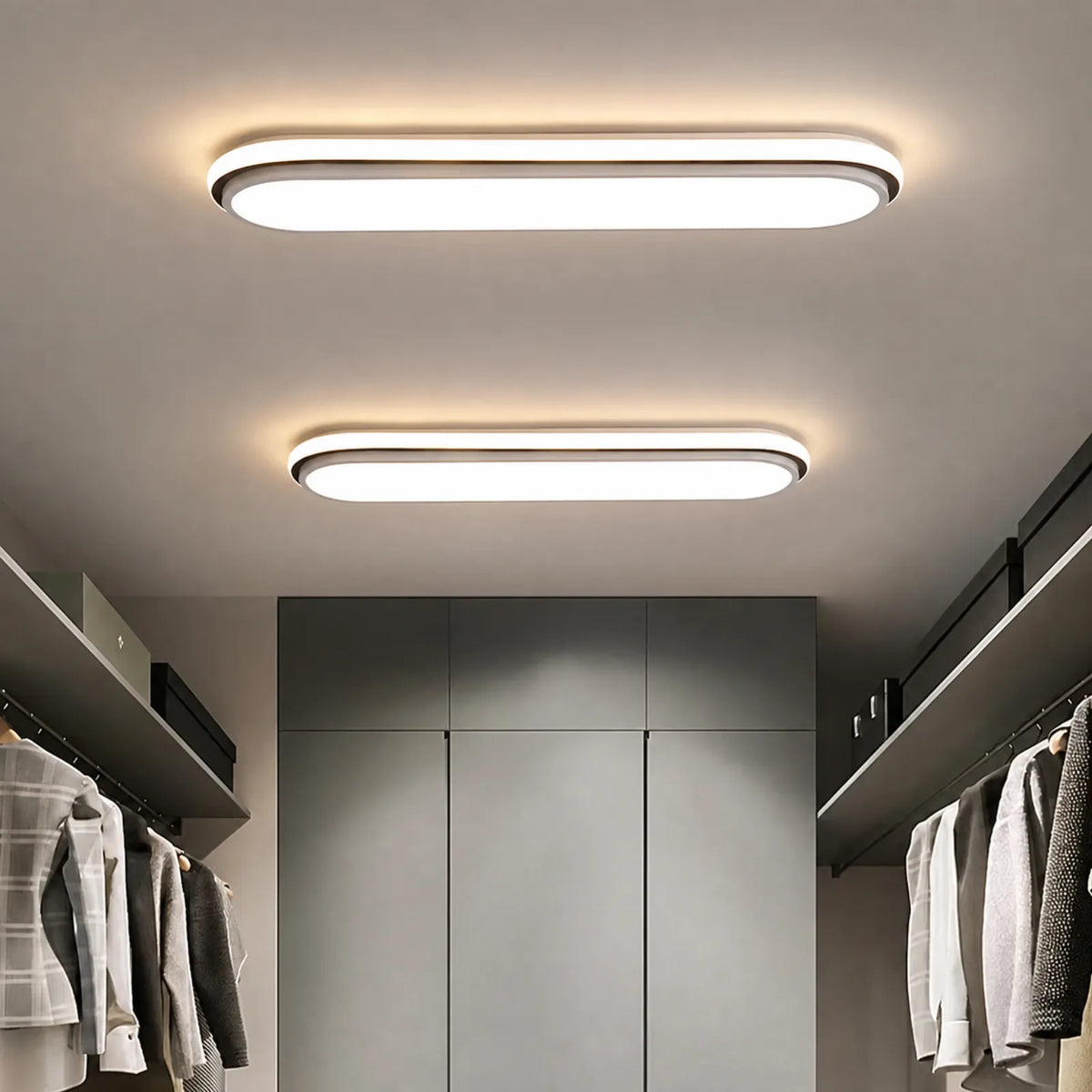 Offset Dual-Band Capsule Ceiling Light