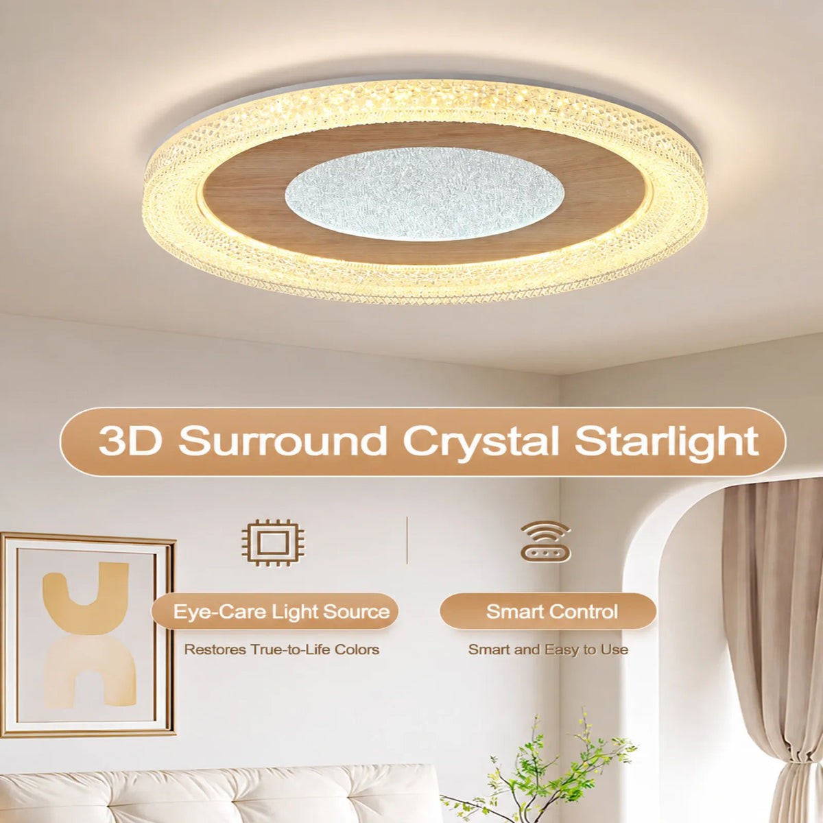 Patterned Oval Textured-Rim Ceiling Light