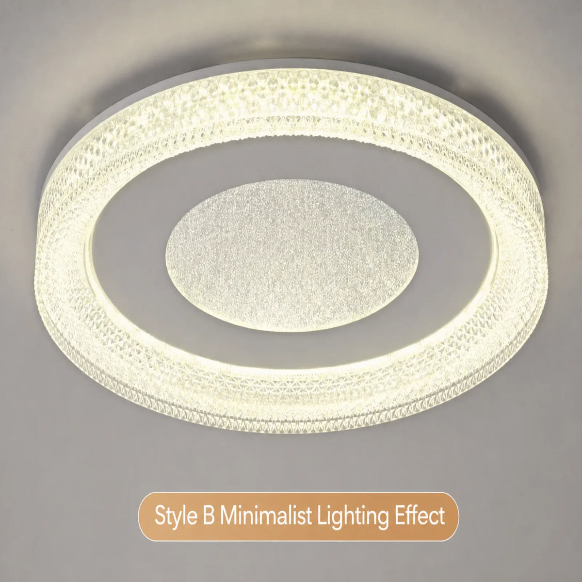 Textured Oval Halo Ceiling Light