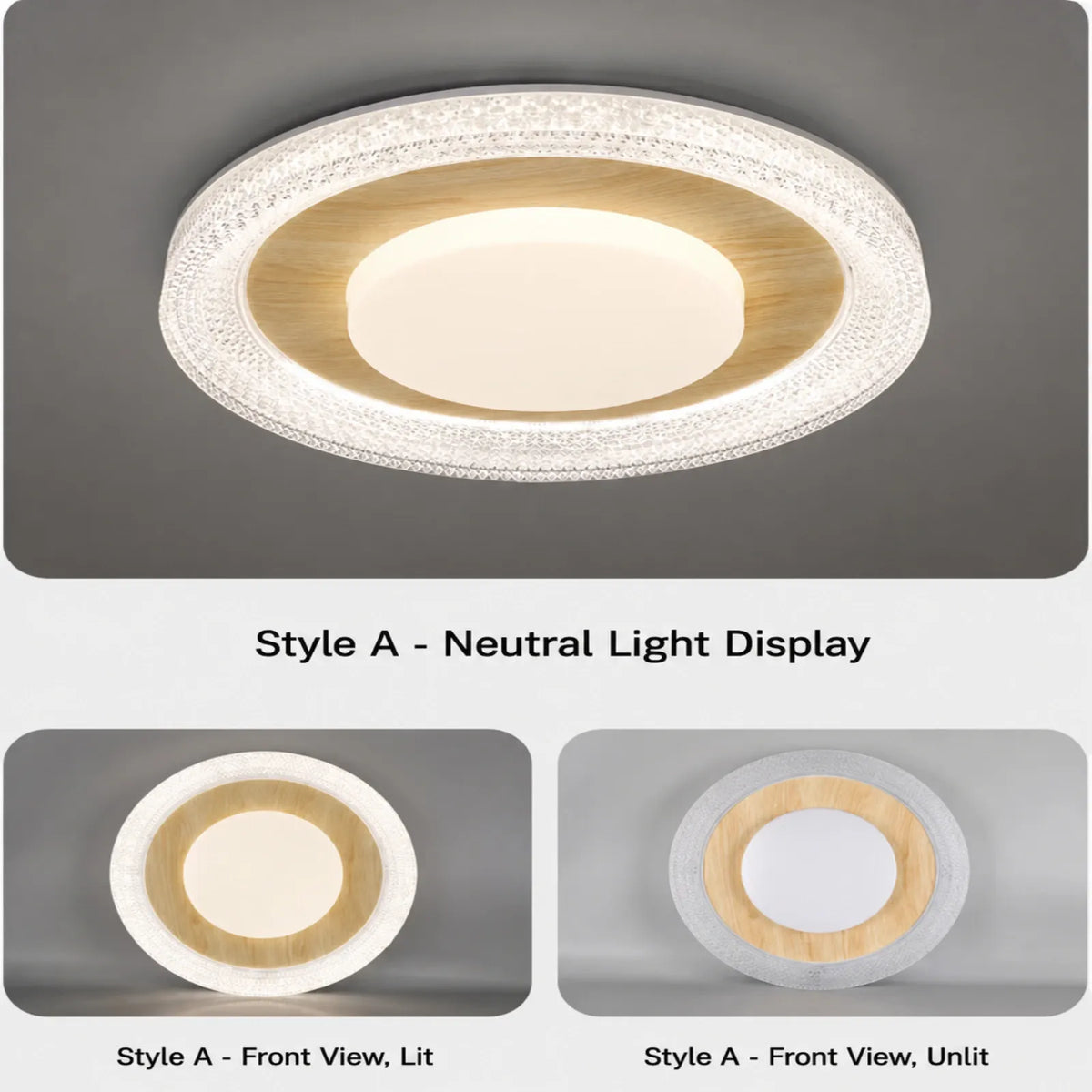 Patterned Textured-Rim Disc Ceiling Light