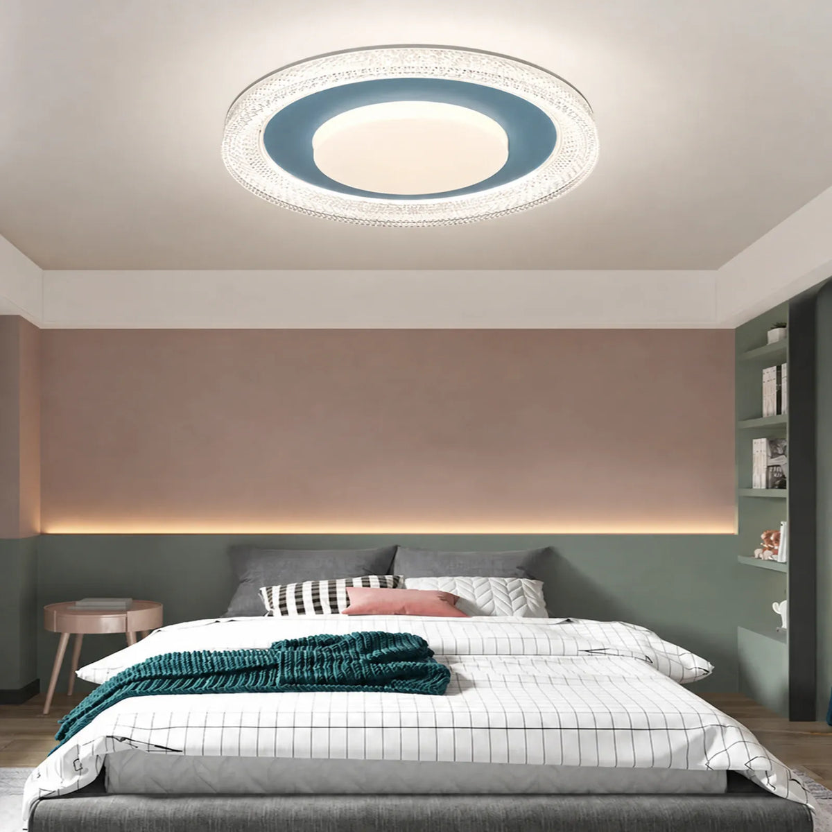 Textured Outer-Ring Ceiling Light