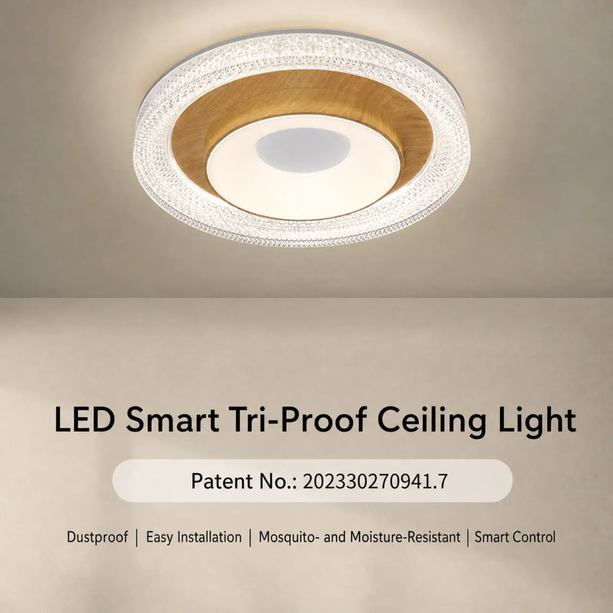 Textured Ring Triple-Disc Ceiling Light
