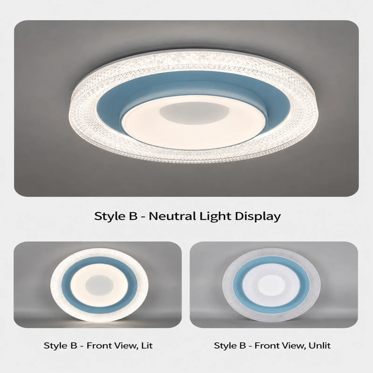 Nested Disc Textured-Rim Ceiling Light