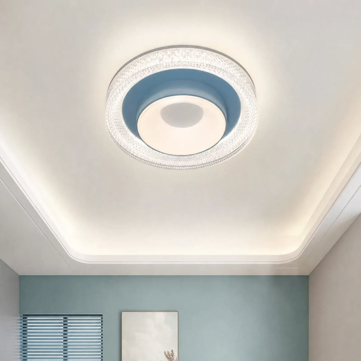 Nested Disc Textured-Rim Ceiling Light