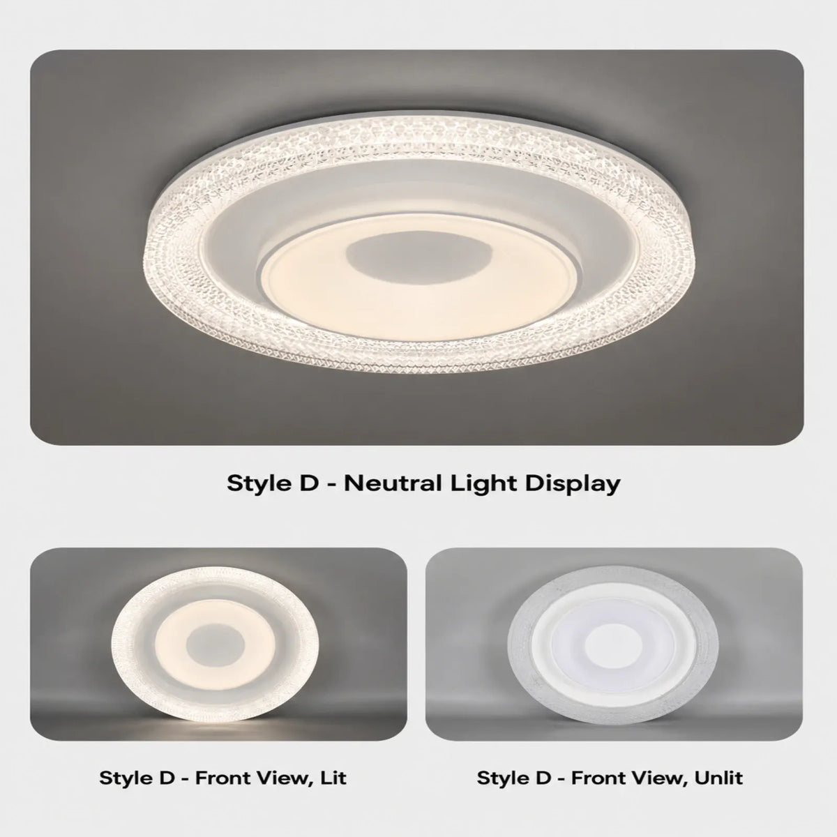 Textured-Rim Deep-Recess Ceiling Light