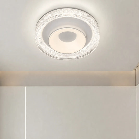 Textured-Rim Deep-Recess Ceiling Light