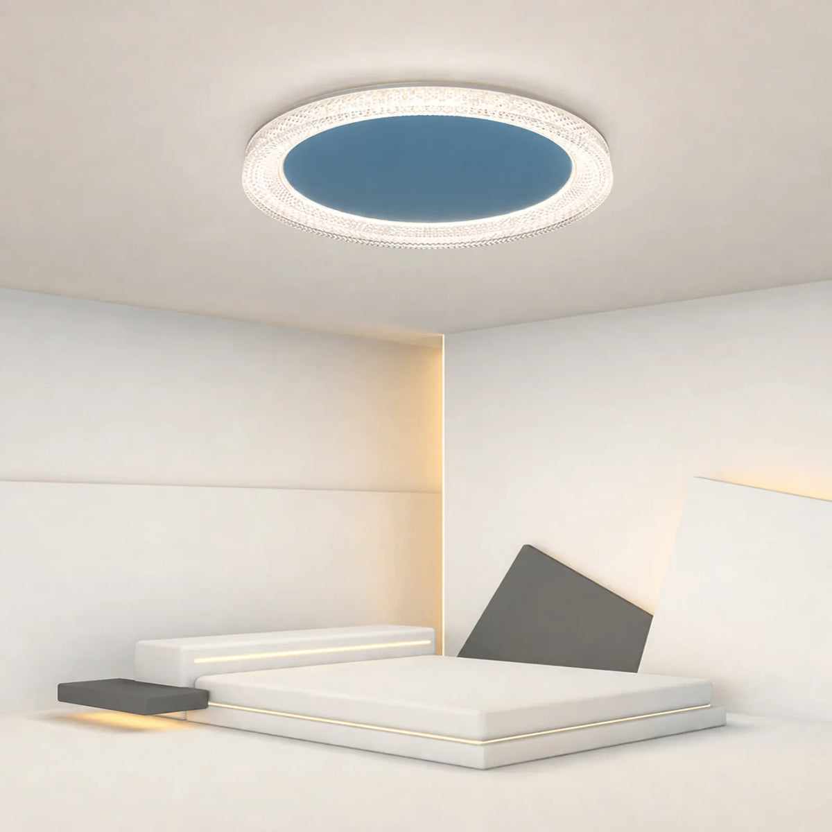 Textured-Rim Panel Ceiling Light