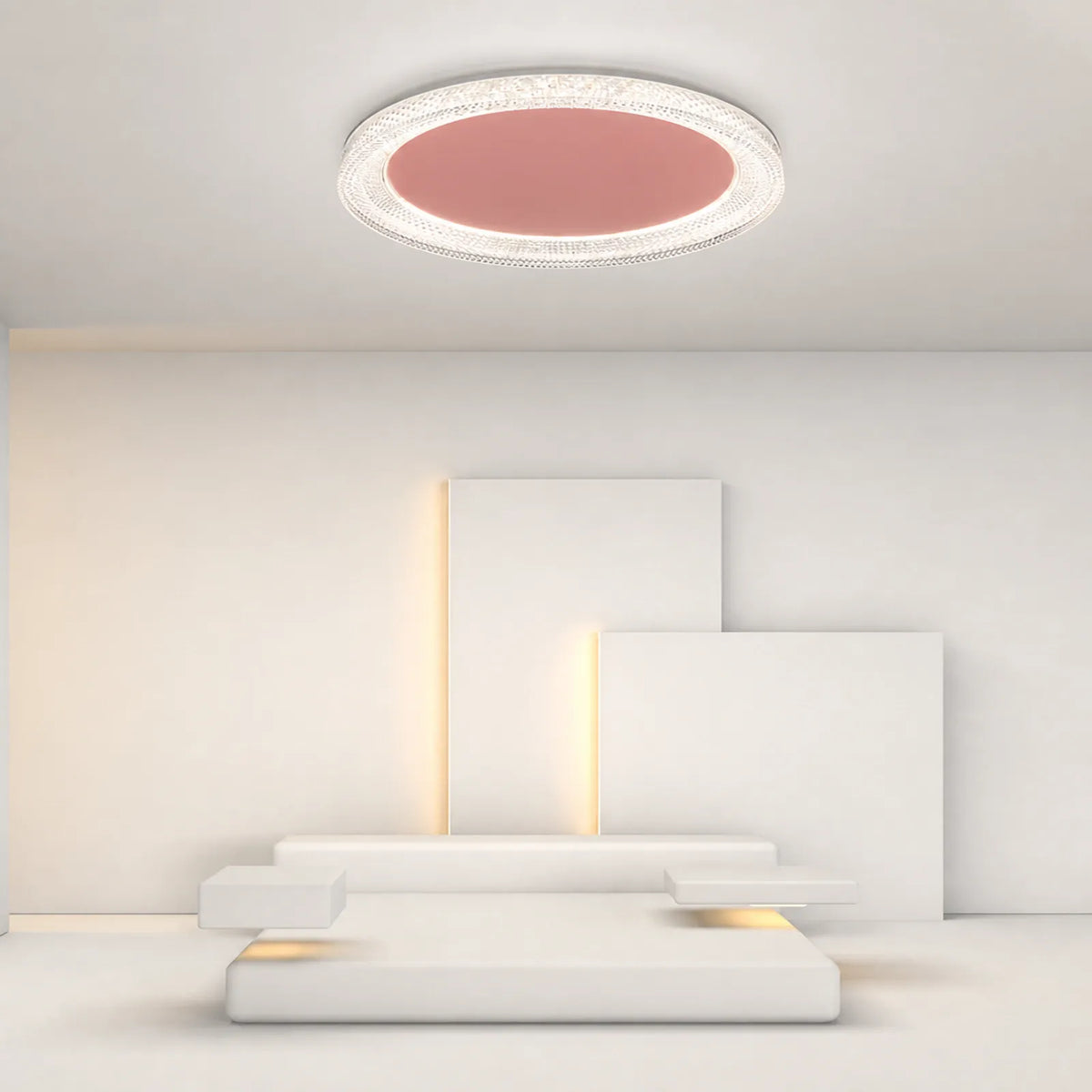 Textured-Rim Flat-Panel Ceiling Light
