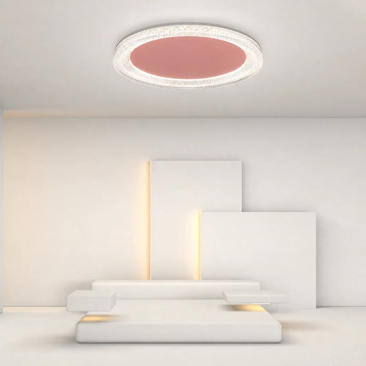Textured-Rim Flat-Panel Ceiling Light
