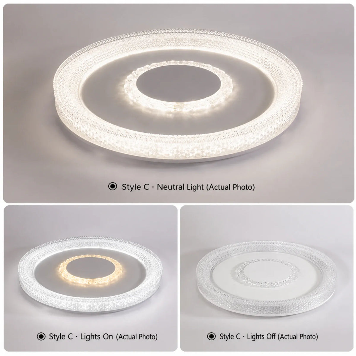 Double Halo Textured Ceiling Light