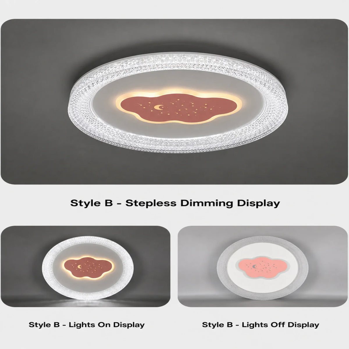 Cloud Sky Textured-Rim Ceiling Light