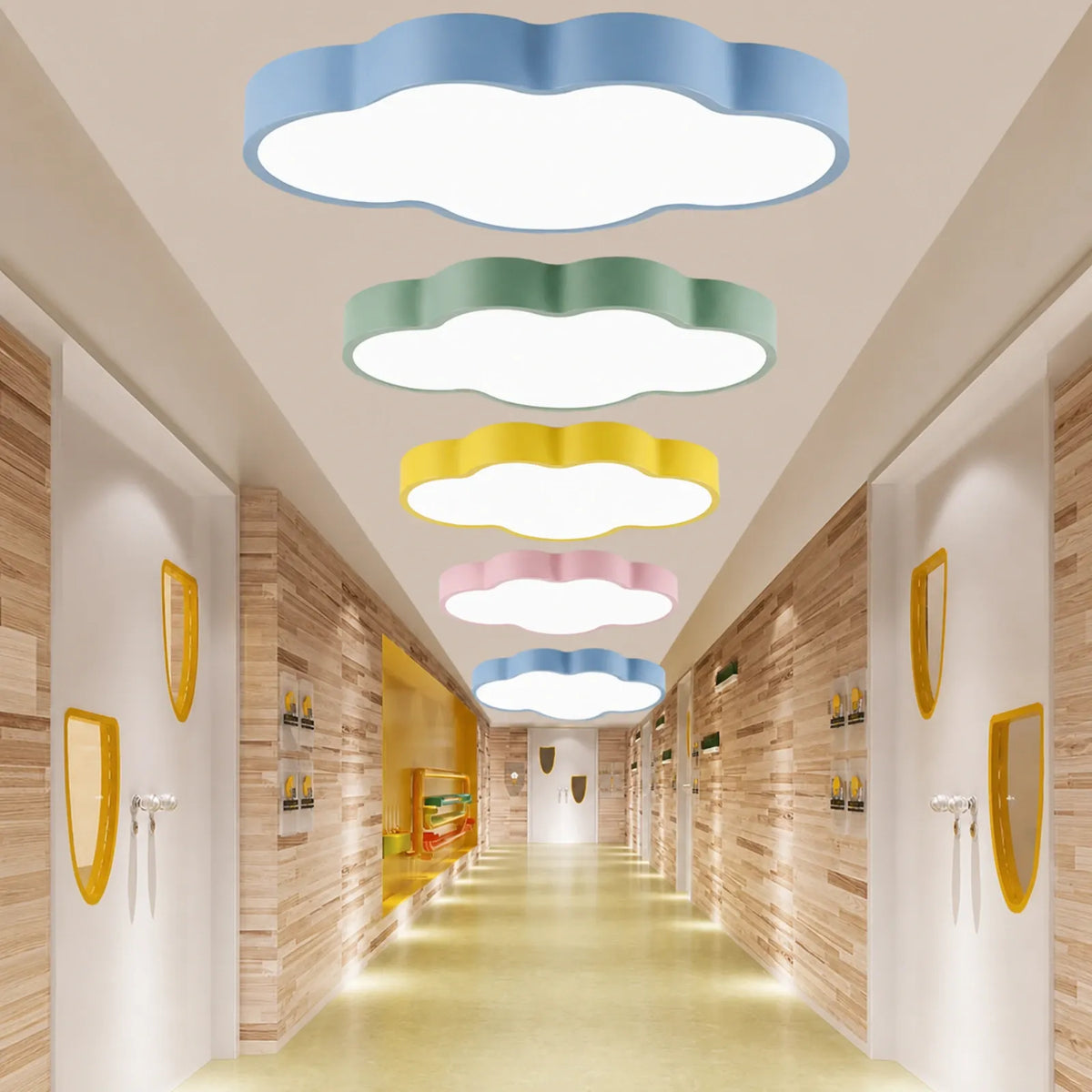 Cloud-Shaped Flush Ceiling Light