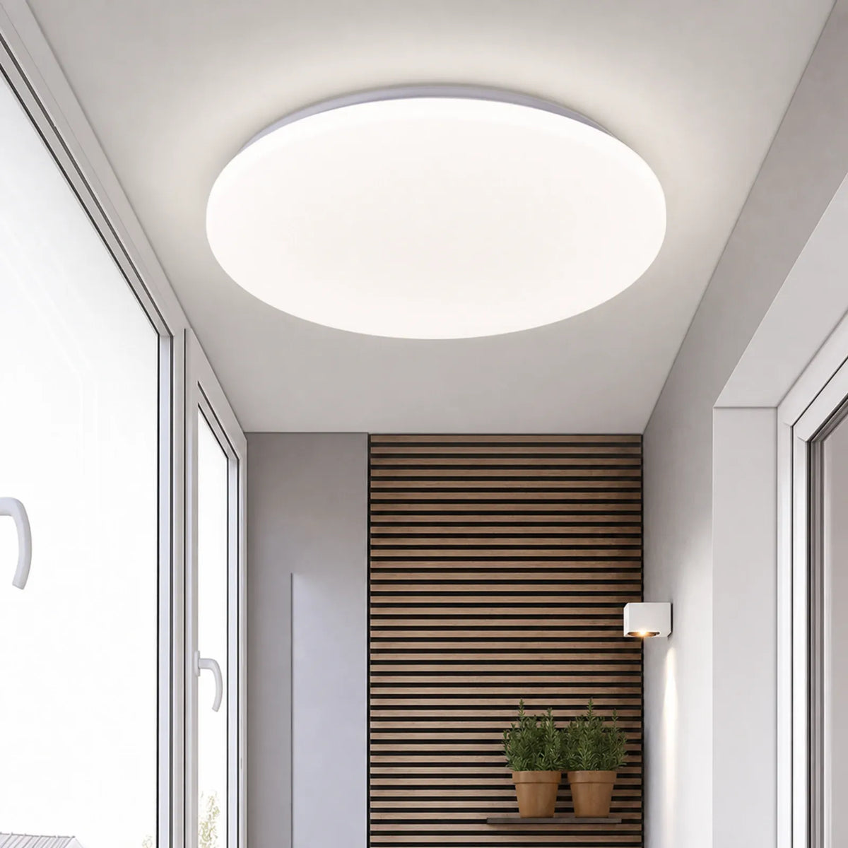 Minimal Round Flush-Mount Ceiling Light