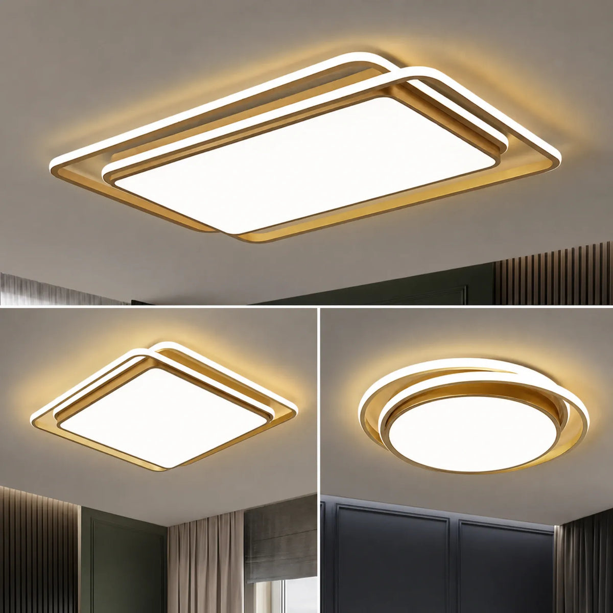 Layered Geometric-Frame Ceiling Light