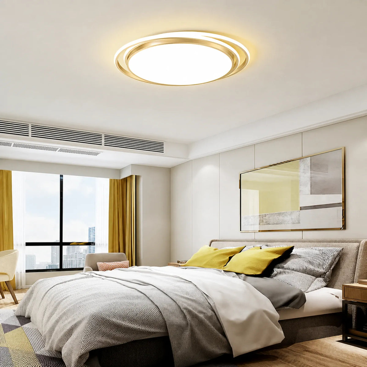 Layered Geometric-Frame Ceiling Light
