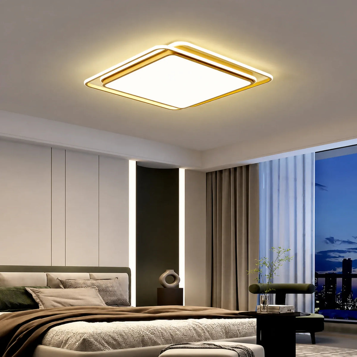 Layered Geometric-Frame Ceiling Light