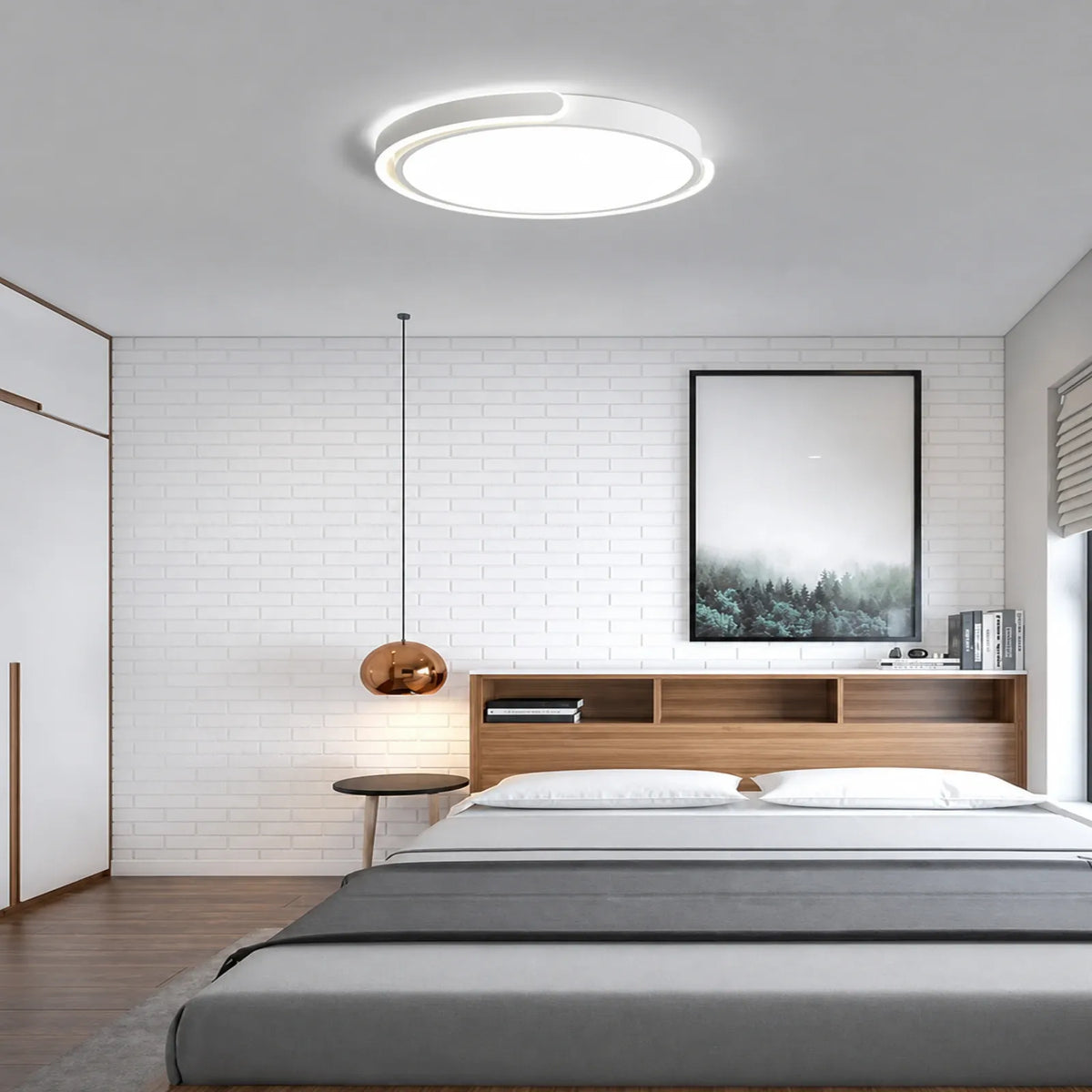 Offset Wraparound Ring Ceiling Light