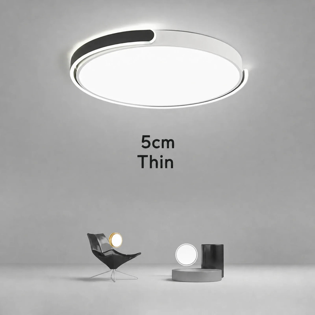 Offset-Band Round Ceiling Light