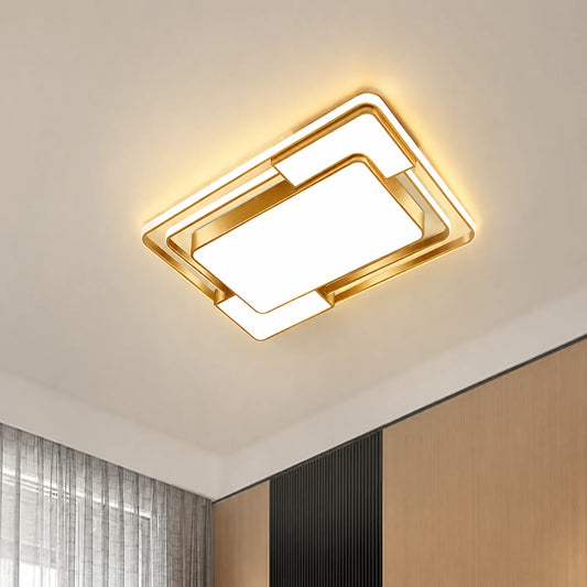 Double-Halo Square Panel Ceiling Light