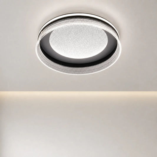 Textured-Center Double-Rim Ceiling Light