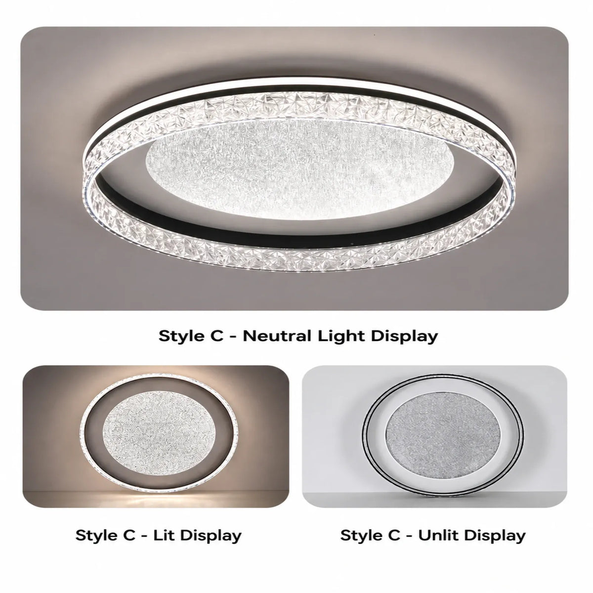 Mesh-Rim Recessed Disc Ceiling Light
