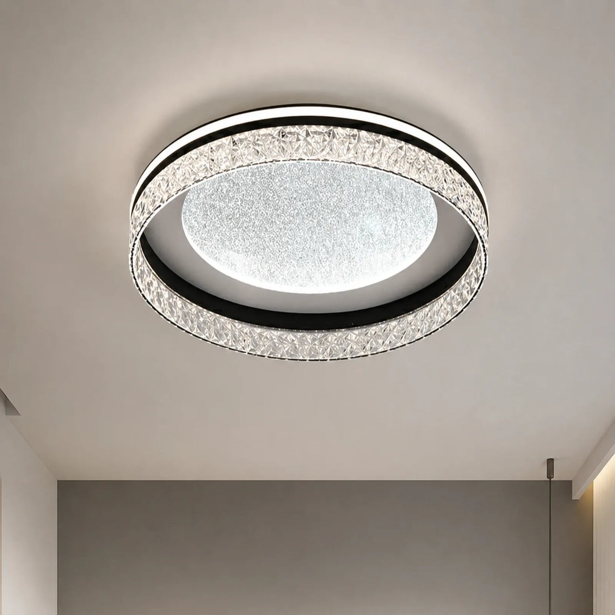 Mesh-Rim Recessed Disc Ceiling Light