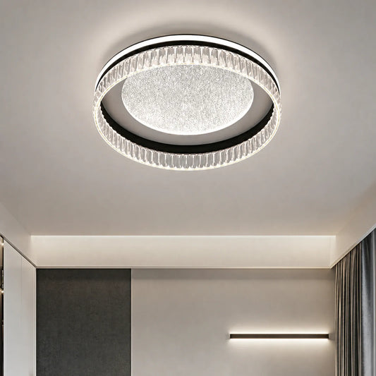 Faceted Halo Textured Center Ceiling Light