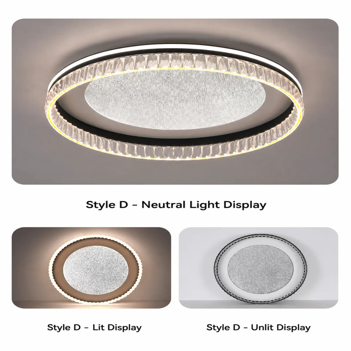 Faceted Halo Textured Center Ceiling Light