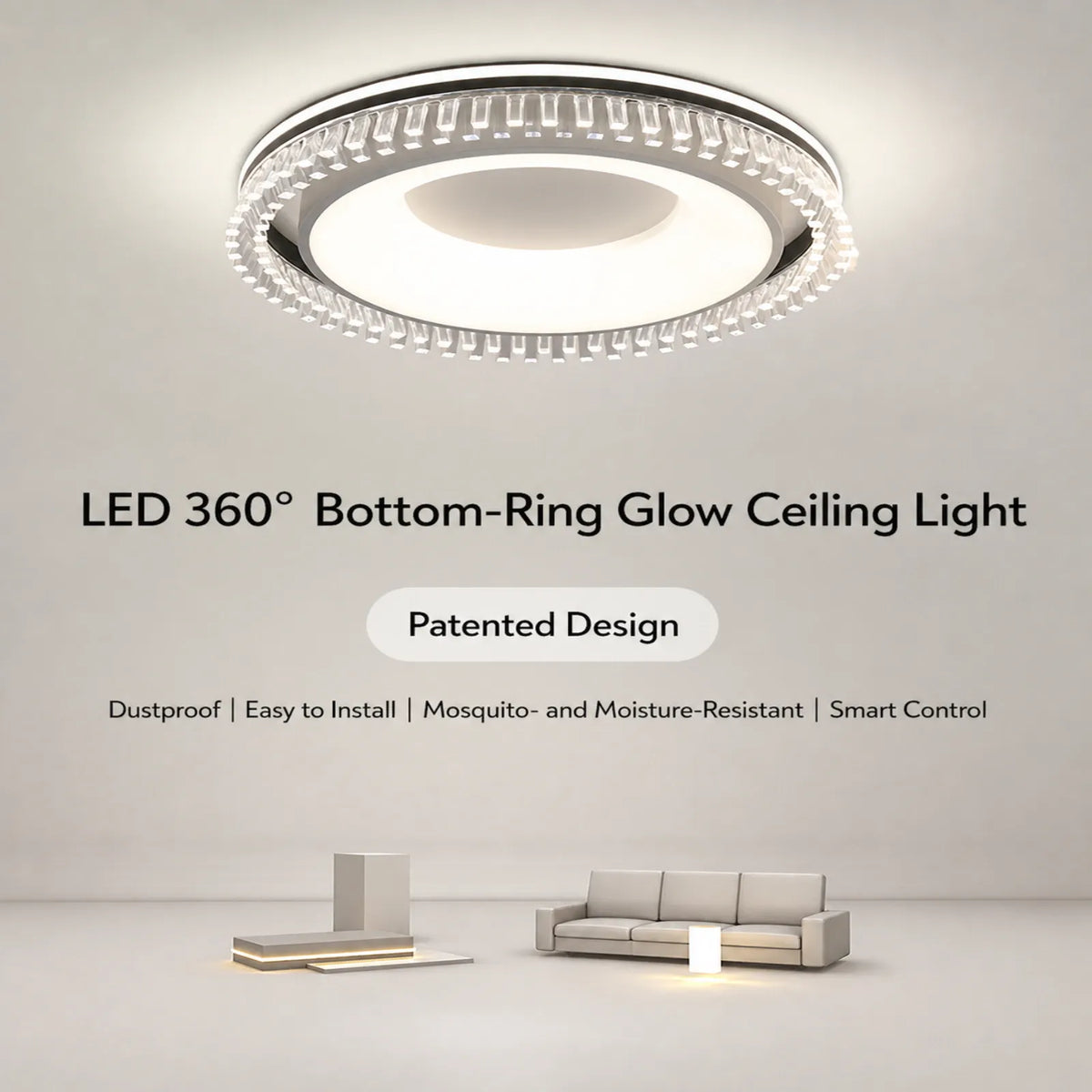 Faceted Prism Halo Ceiling Light