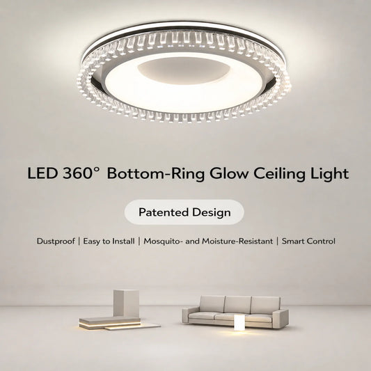 Faceted Prism Halo Ceiling Light