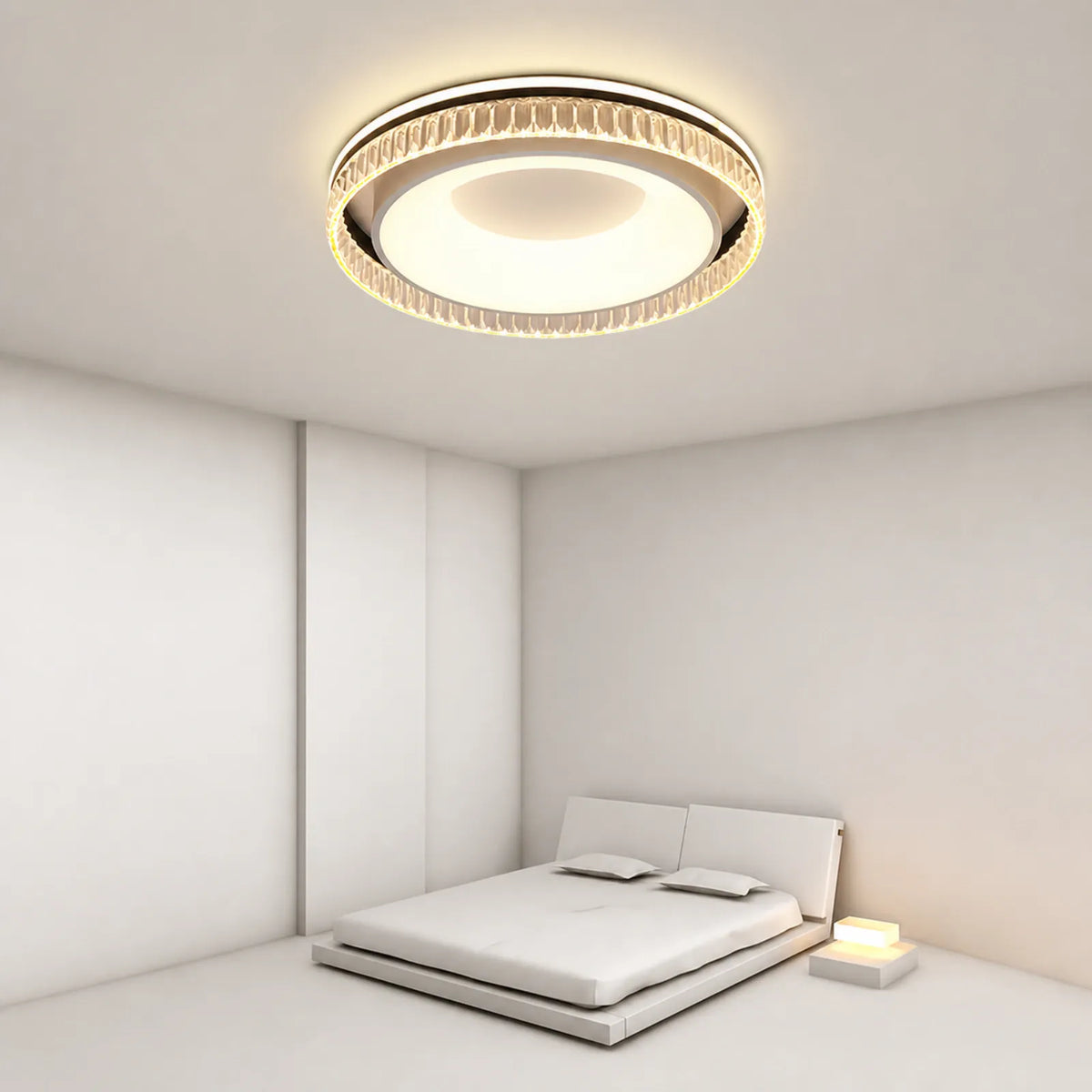 Fluted-Rim Halo Ceiling Light