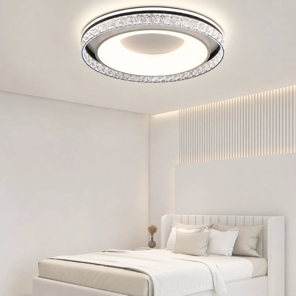 Prismatic Edge Recessed Halo Ceiling Light