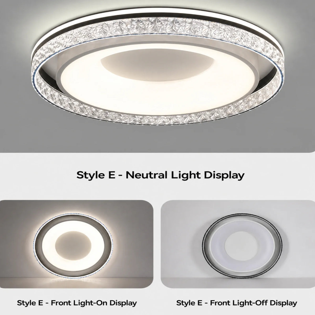 Prismatic Edge Recessed Halo Ceiling Light