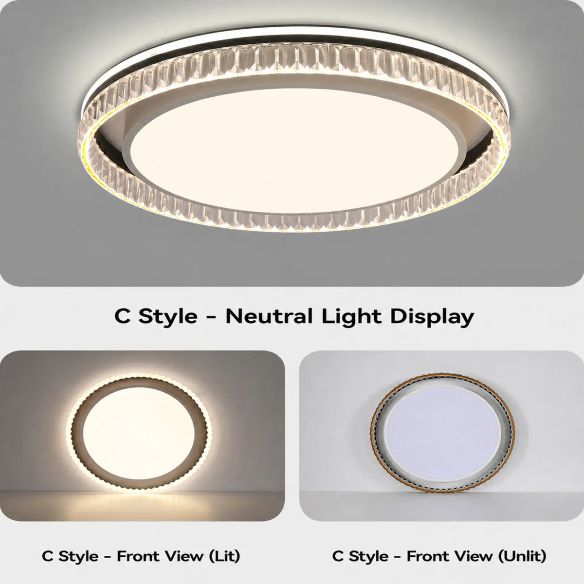 Banded Prism Halo Ceiling Light