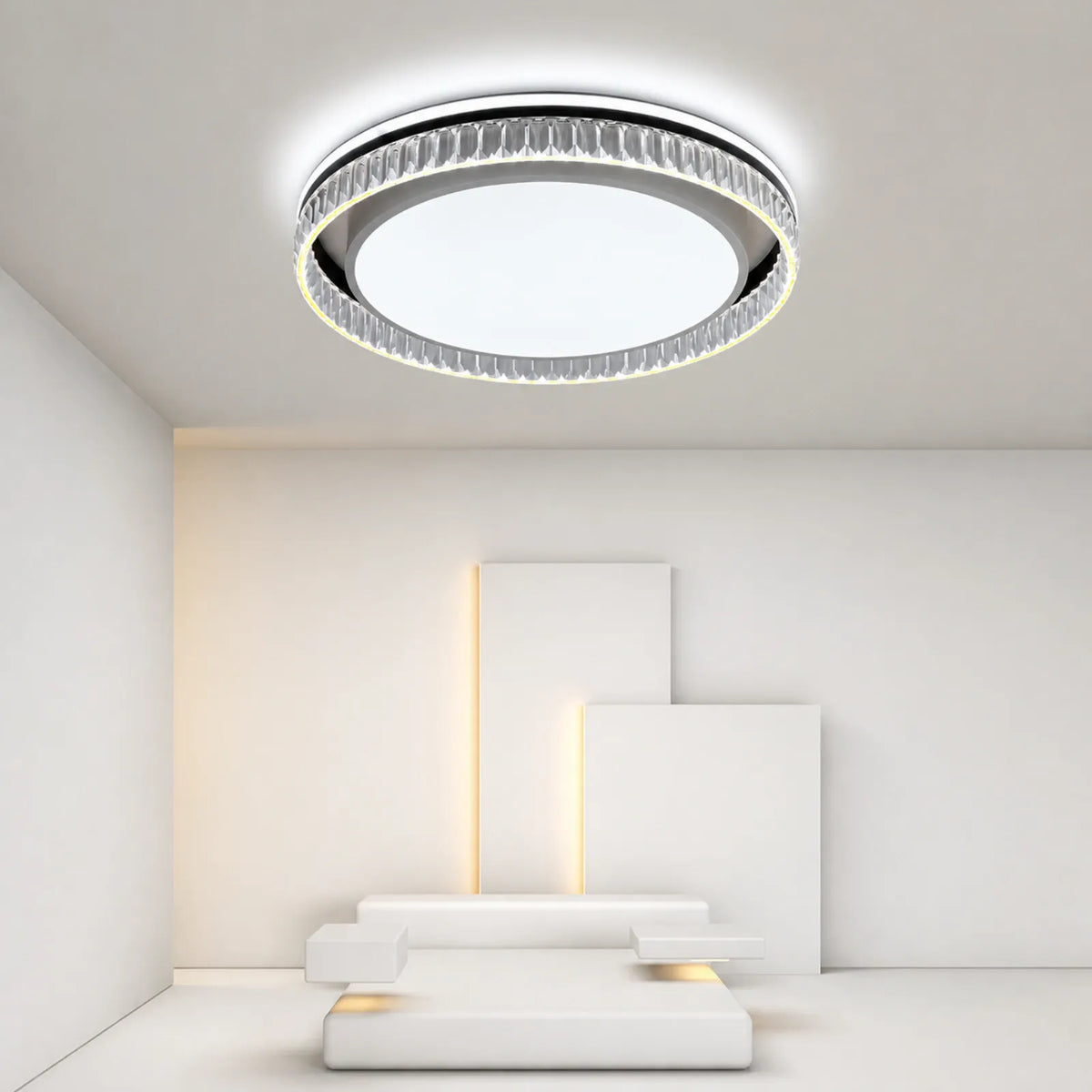 Banded Prism Halo Ceiling Light