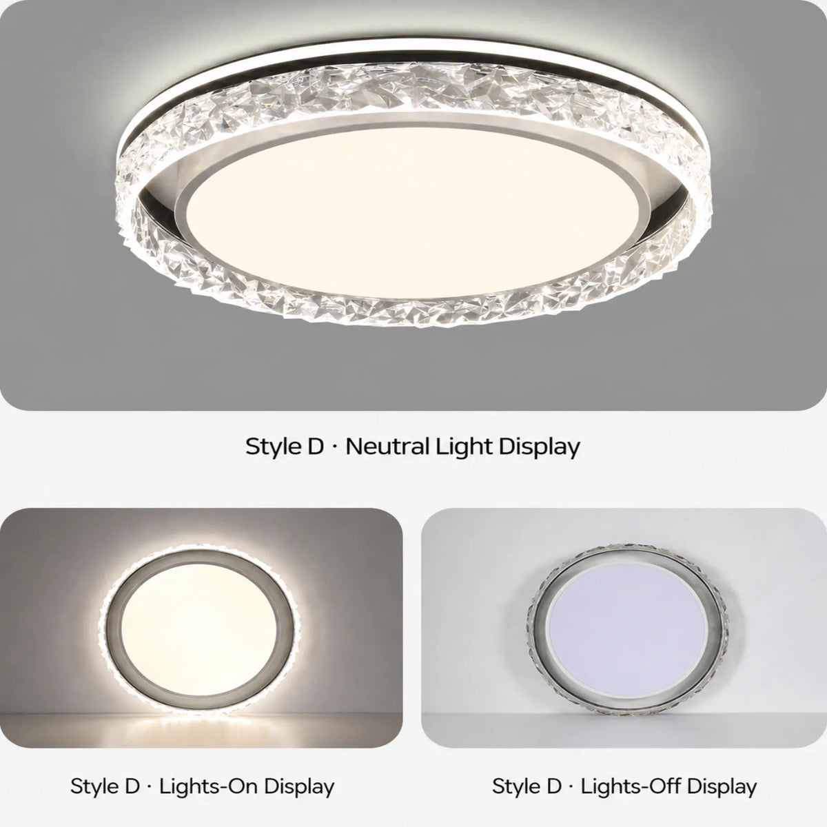 Faceted-Band Halo Ceiling Light