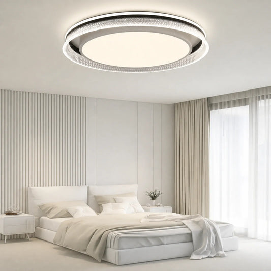 Ribbed Offset Halo Ceiling Light