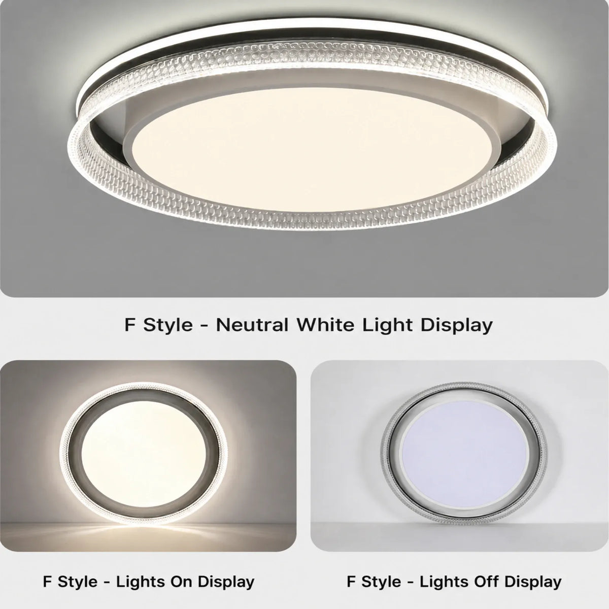 Ribbed Offset Halo Ceiling Light